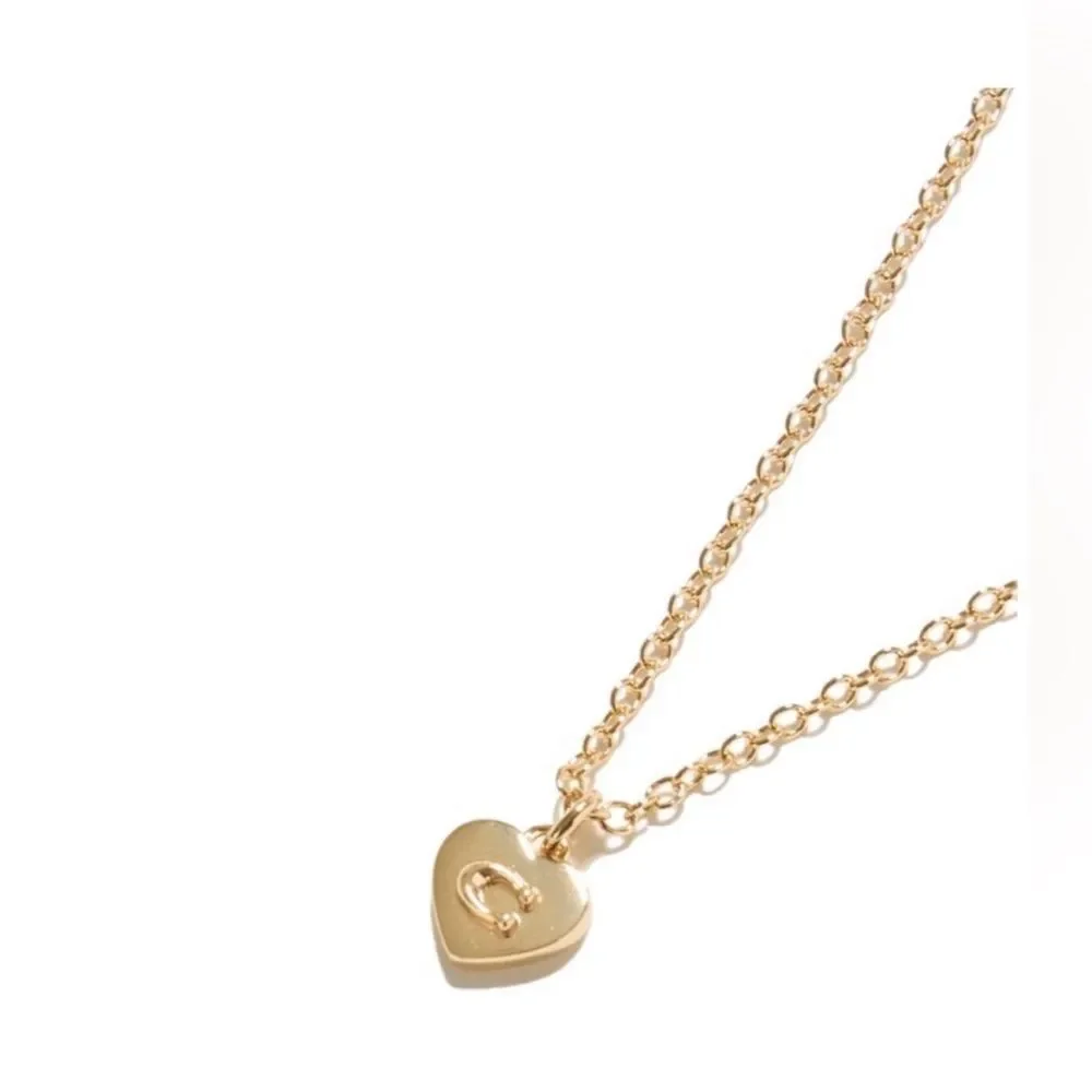 Coach Necklace with Heart-Shaped Pendant - Gold